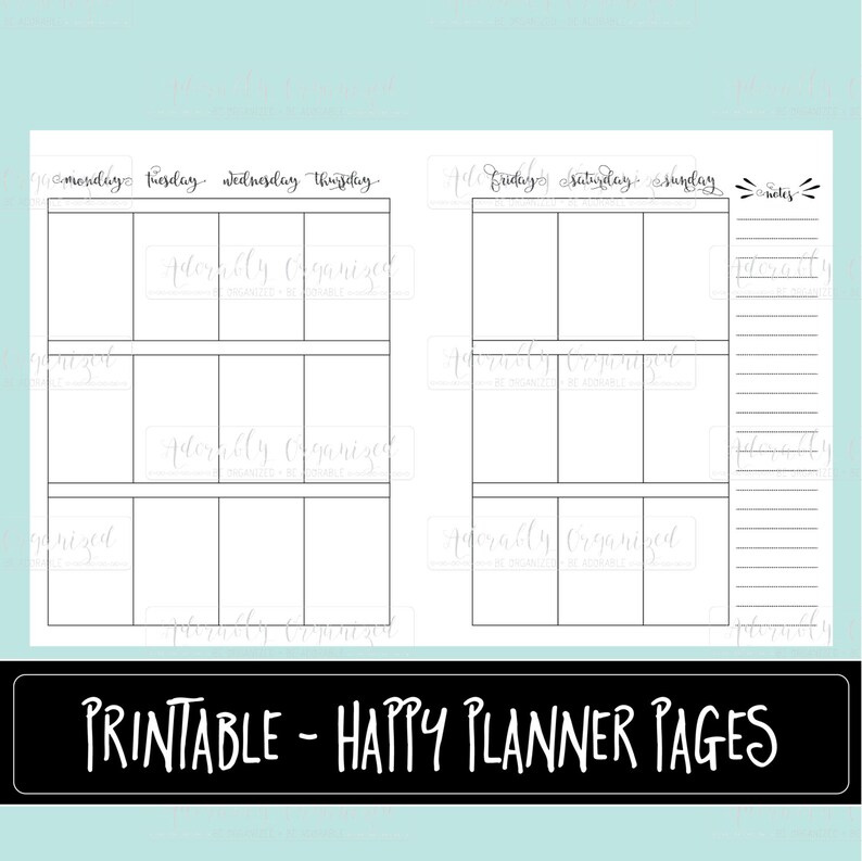 Happy Planner PRINTABLE Weekly Planner Refills / Inserts PDF Etsy