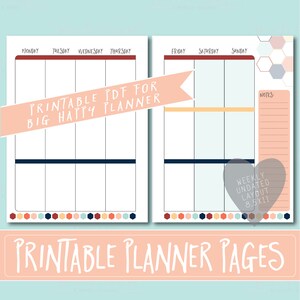 HAPPY PLANNER Printable Weekly Planner Refills / BIG Inserts - 8.5 X 11 | Starfish | Create 365 | Me & My Big Ideas | mambi | Undated