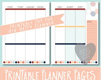 HAPPY PLANNER Printable Weekly Planner Refills / BIG Inserts | Etsy