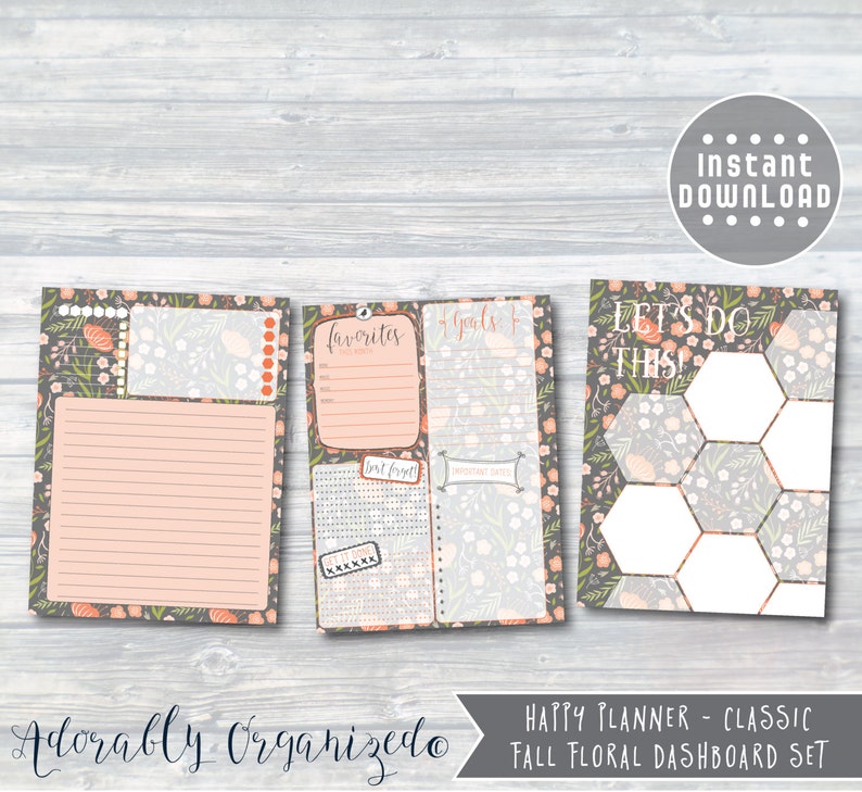 HAPPY PLANNER PRINTABLE Planner Bundle / Inserts - 7 X 9.25 | Fall ...