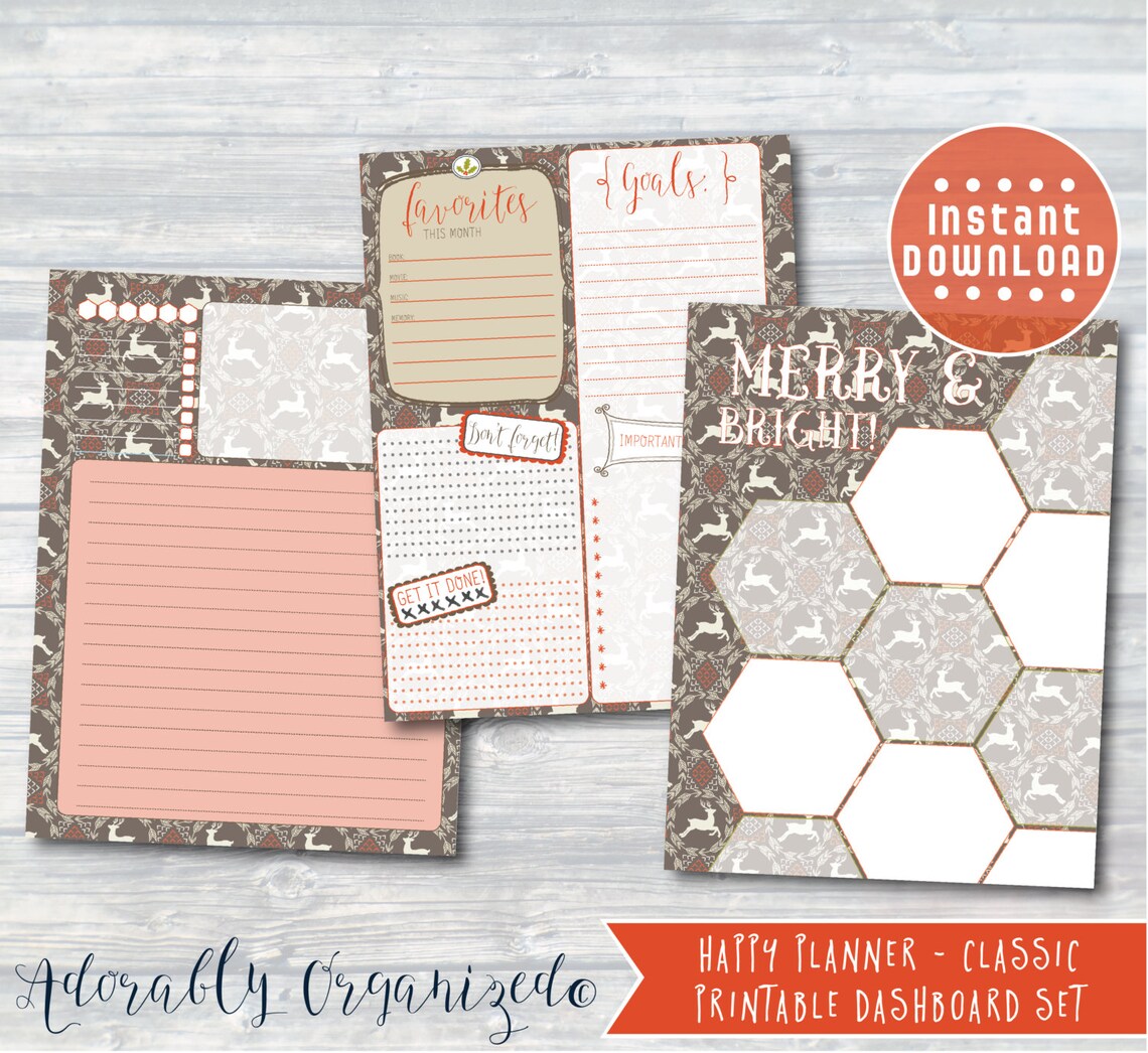 HAPPY PLANNER PRINTABLE Planner Bundle / Inserts - 7 X 9.25 | Rustic ...