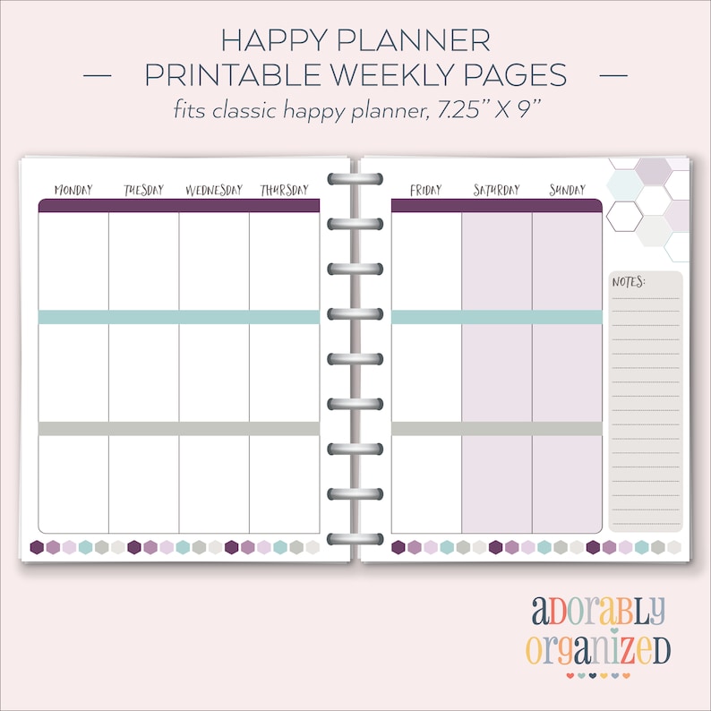 Happy Planner PRINTABLE Weekly Planner Refills / Inserts 7 X Etsy
