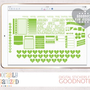 DIGITAL Planner Stickers for GoodNotes, iPad, Instant Download, Color Series, Lime, Set, Digital, iPad, GoodNotes, Tablet, Pl