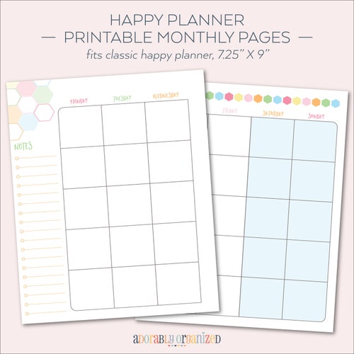Happy Planner PRINTABLE Weekly Planner Refills / Inserts 7 X - Etsy