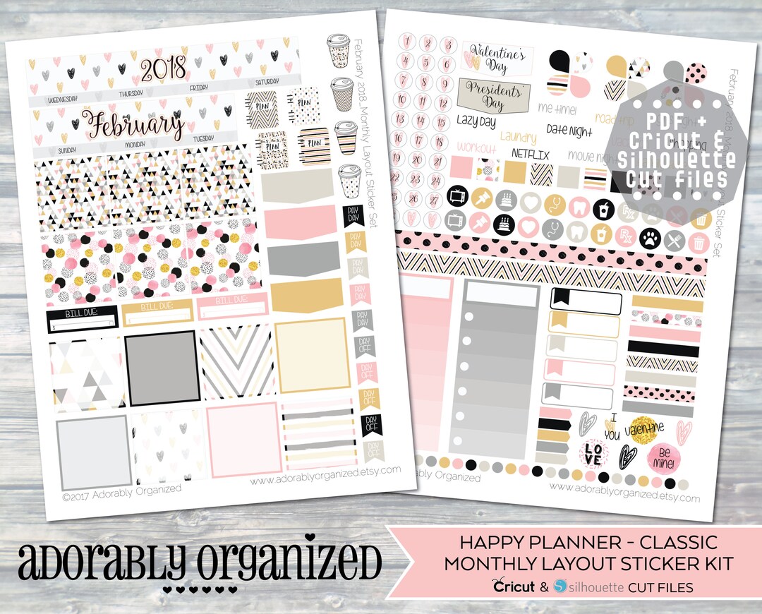 FEBRUARY Printable PLANNER Stickers,planner Sticker Kit,happy Planner ...