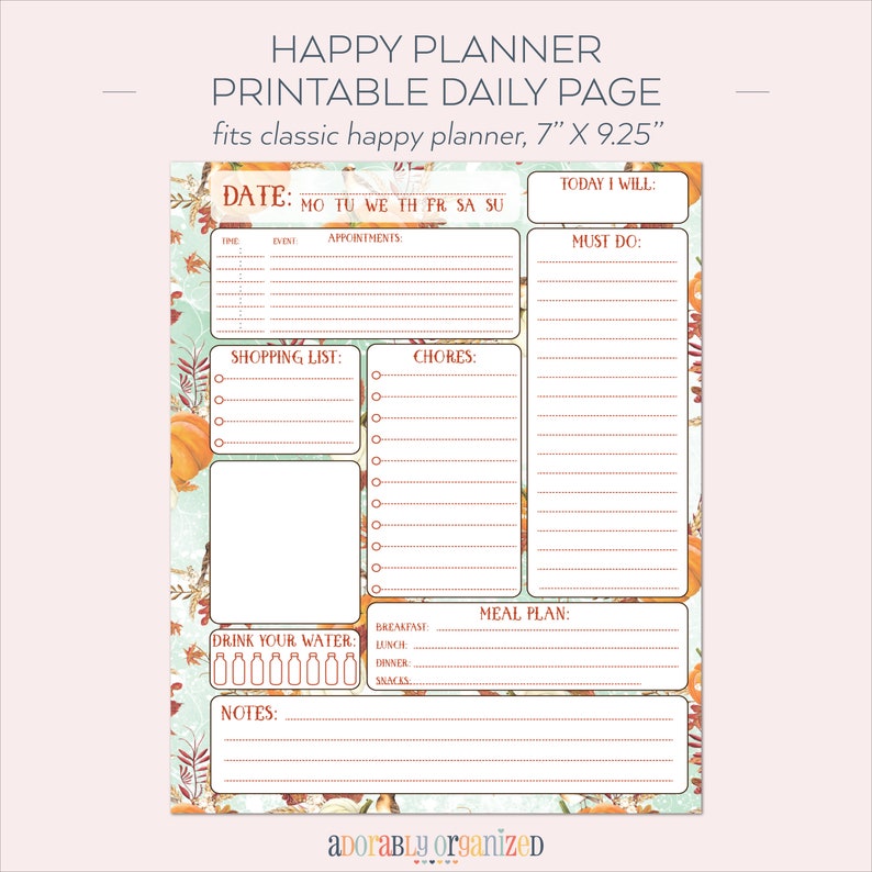 Happy Planner Printable Daily Planner Refills Inserts 7 X Etsy