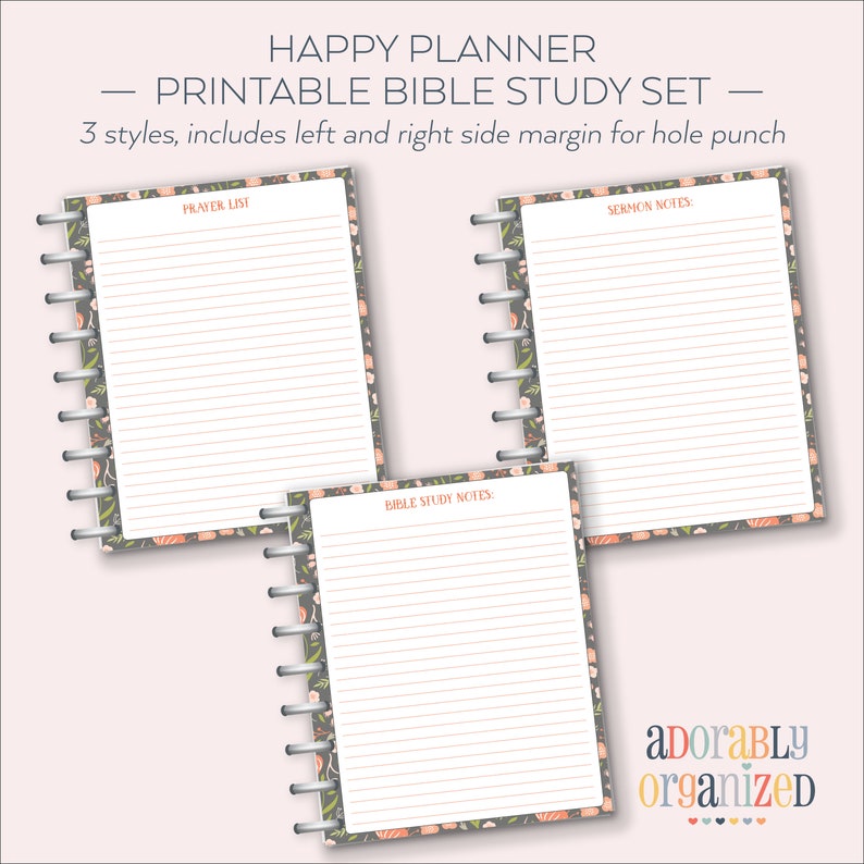 HAPPY PLANNER PRINTABLE Bible Study Planner Pages / Inserts - Etsy