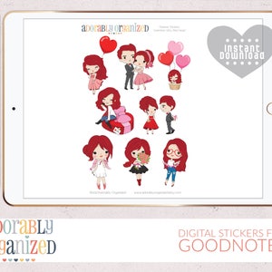 DIGITAL Planner STICKERS for GoodNotes, iPad, Instant Download, Valentine, Set, Digital, iPad, GoodNotes, Tablet, Planning, Journal,Girls