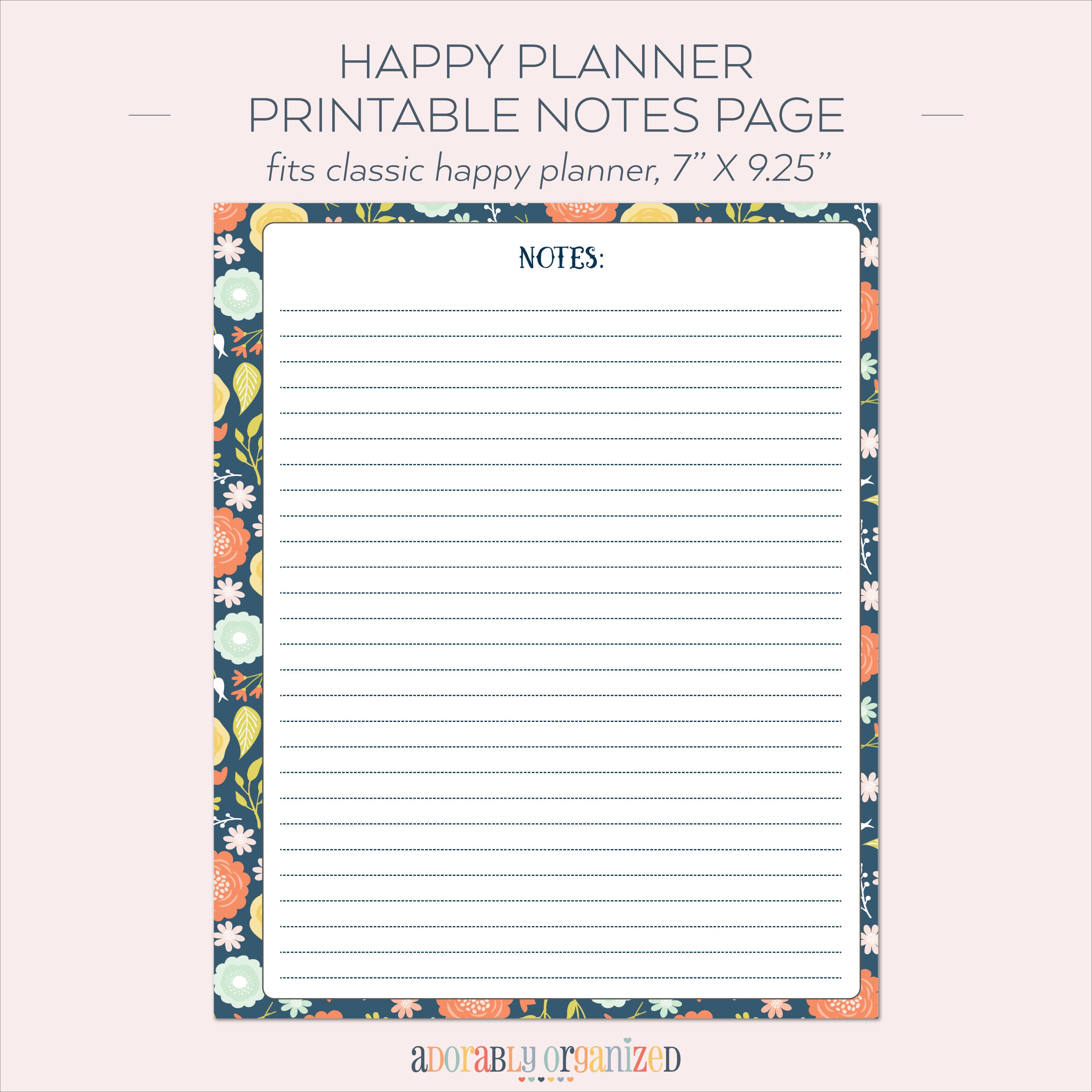 happy-planner-printable-notes-planner-pages-inserts-7-x-etsy