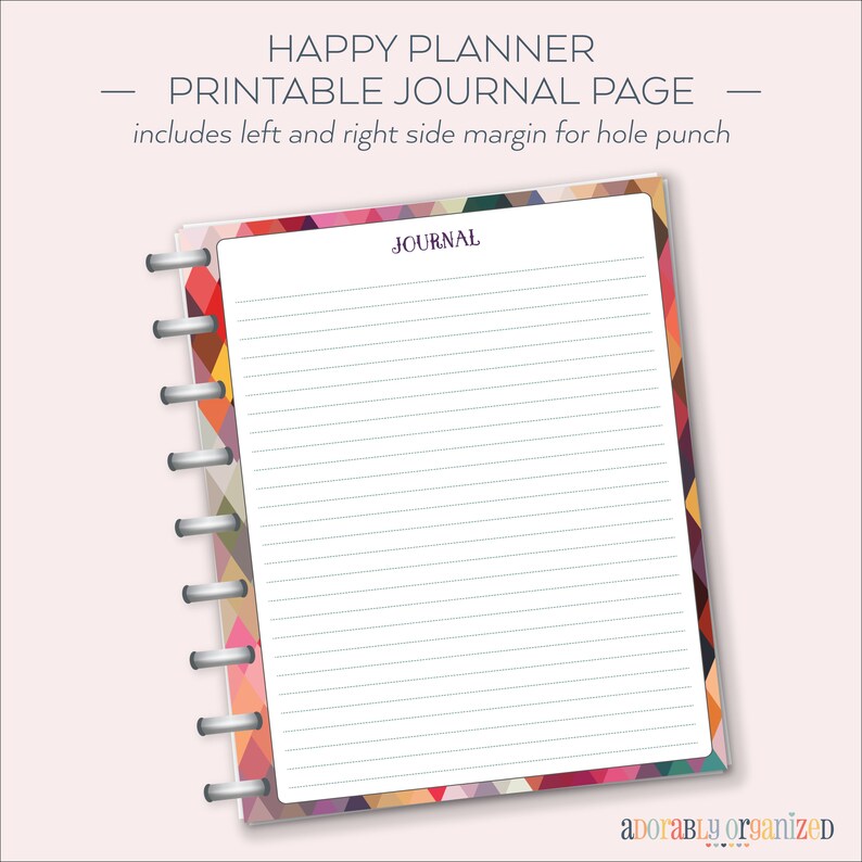HAPPY PLANNER PRINTABLE Journal Planner Pages / Inserts 7 X - Etsy