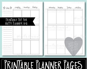 Happy Planner PRINTABLE Weekly Planner Refills / Inserts - PDF 8.5 X 11 ...