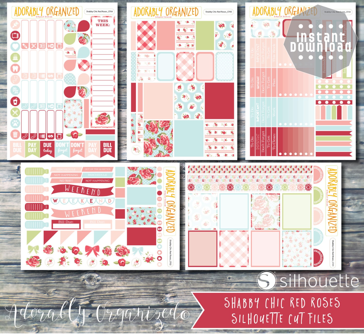 shabby-chic-red-roses-printable-planner-stickersplanner-etsy