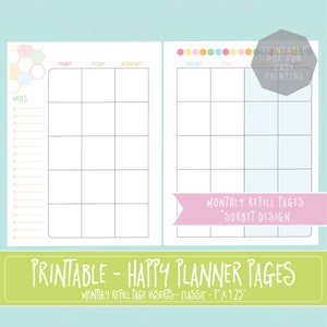 HAPPY PLANNER PRINTABLE Refill Bundle / Inserts - 7 X 9.25 | Sorbet ...