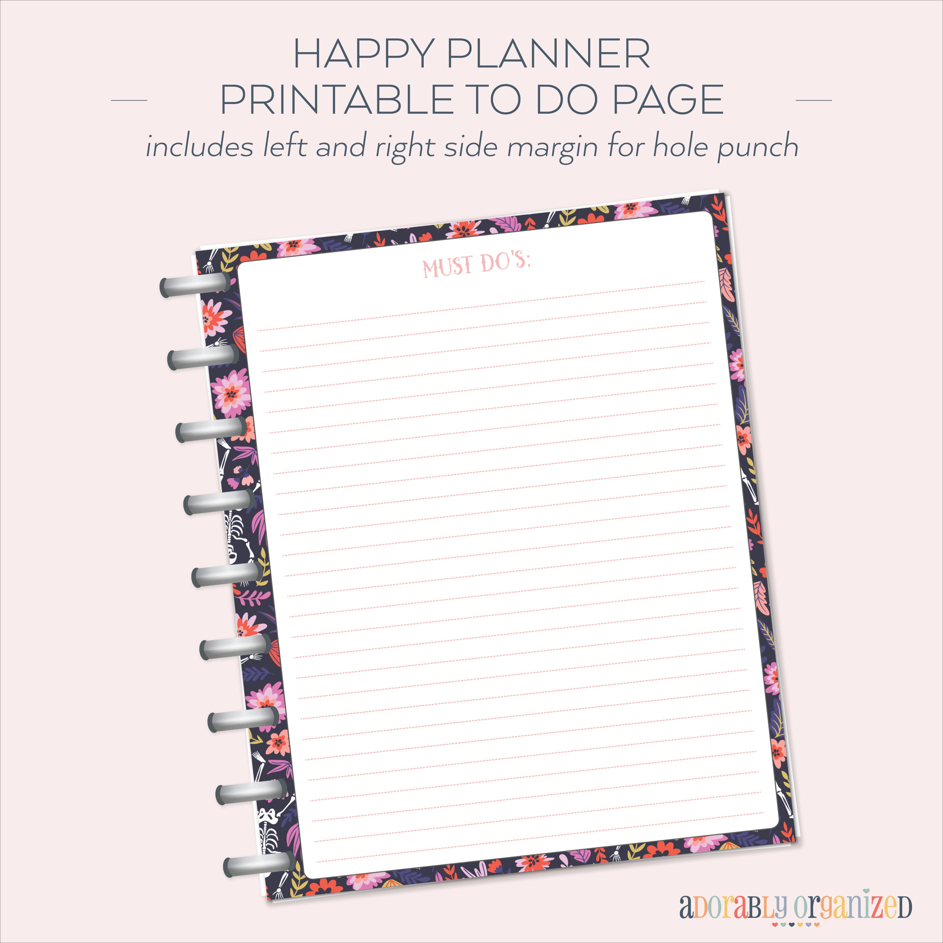 HAPPY PLANNER PRINTABLE to Do Planner Pages / Inserts - 7 X 9.25 ...