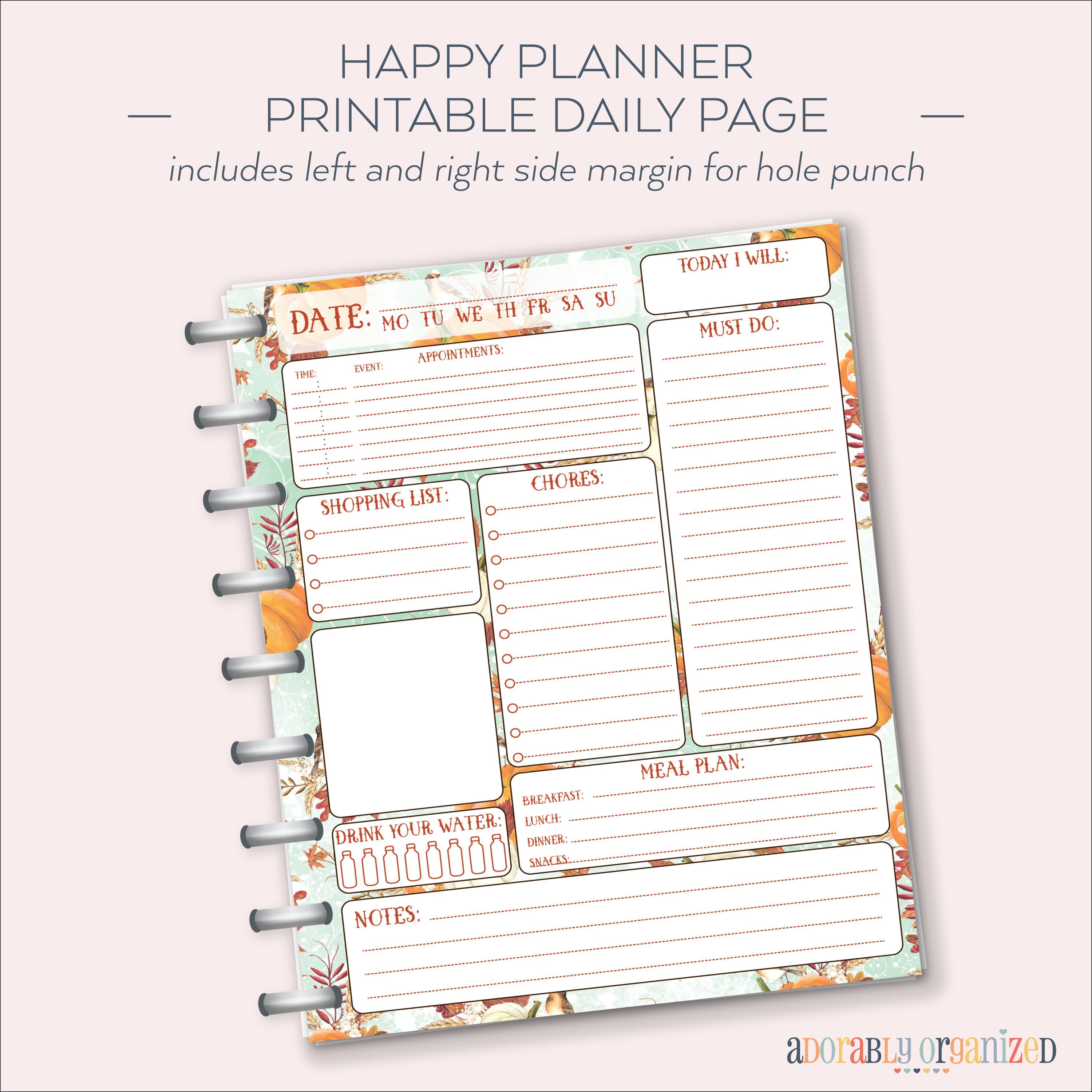 A5 Planner Inserts Daily Planner Printable A5 Filofax, A5 Planner Refill,  Filofax Refill, A5 Planner Pages, Day Planner, Daily Agenda 