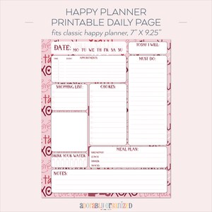HAPPY PLANNER PRINTABLE Daily Planner Refills / Inserts 7 X - Etsy