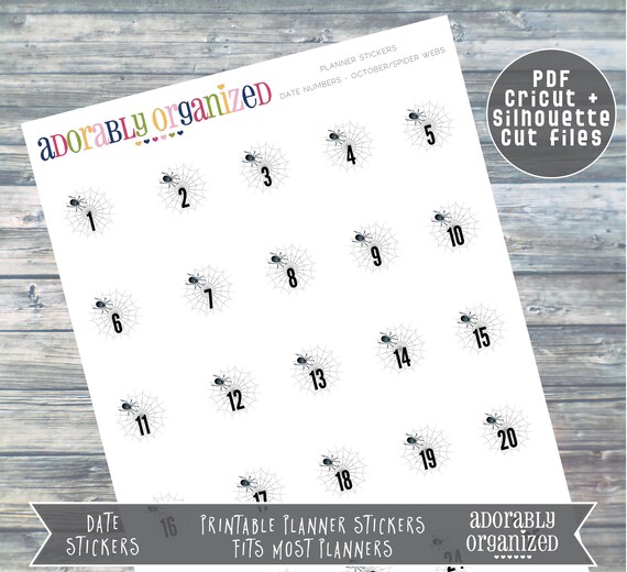 PRINTABLE DATE Stickersplanner Stickersprintableerin | Etsy
