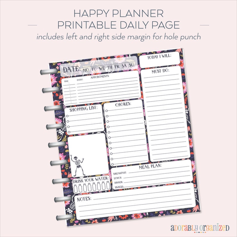 HAPPY PLANNER PRINTABLE Daily Planner Refills / Inserts 7 x Etsy