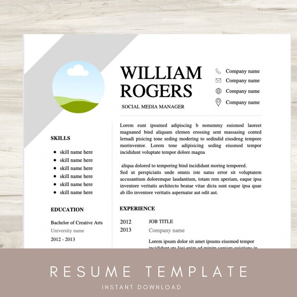 Minimalist Resume Template Headshot Etsy Minimalist Resume Template Headshot Etsy