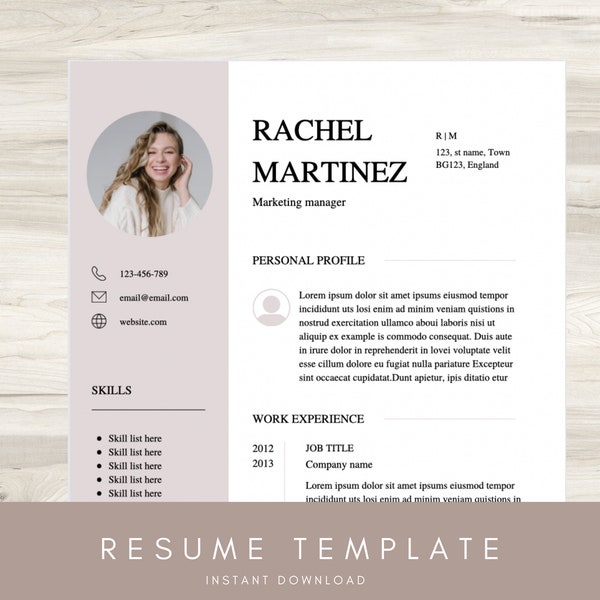 Minimalist Resume Template Headshot Etsy Minimalist Resume Template Headshot Etsy