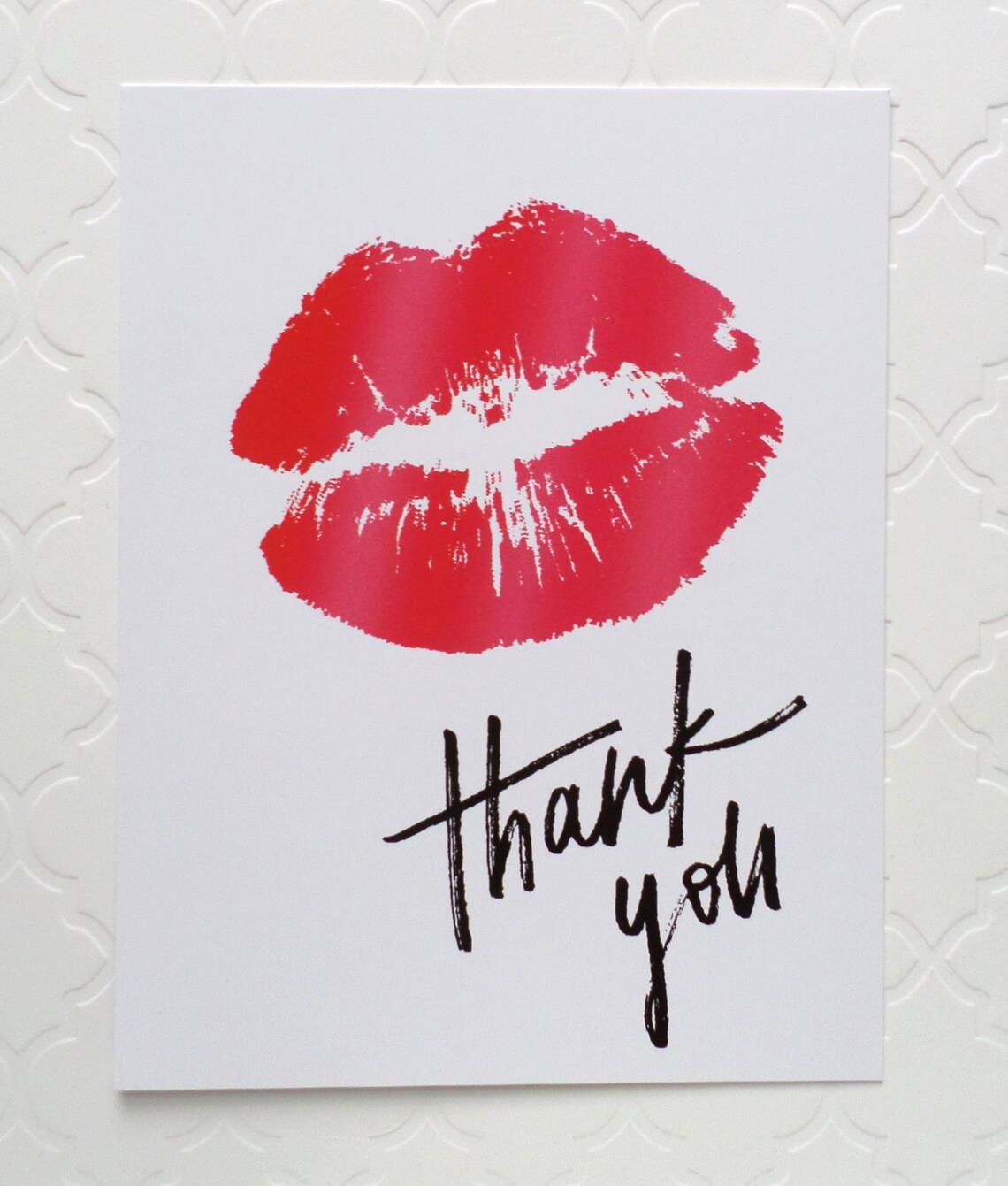 100 THANK YOU CARDS Cute Red Lips 4.2 X 5.5 Inches Etsy