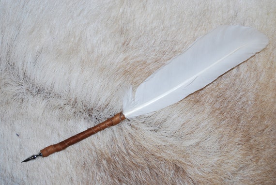 Stylo Plumepen Naturelle Décriture Et De Dessin Avec Bec Léonardt Pièce Unique 28cms