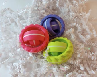 Set of 3 Mini Fidget Gyro Spinners: Quiet Sensory Toys