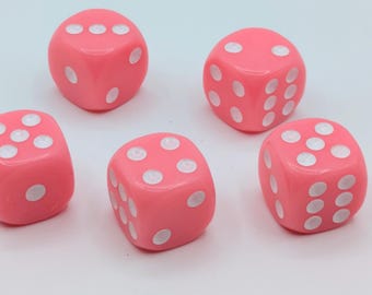 Colorful Dice Set: Board Game Accessories, Pink Blue Green Yellow