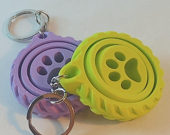 3D Printed Paw Print Keychain: Pet Lover Backpack Charm