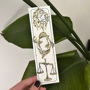 Custom Zodiac Sign Bookmarks- Made to order and hand drawn. Personalized with just your sun sign -or- your sun, moon, and rising signs.