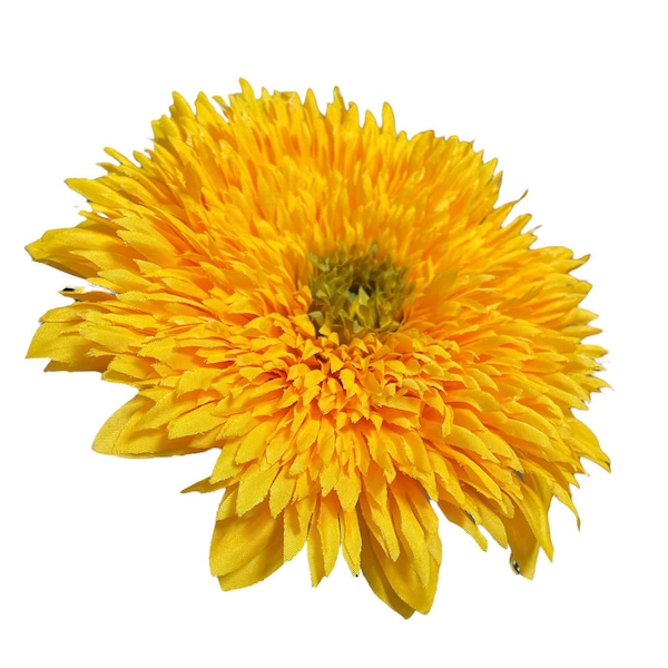 Large Yellow Teddy Bear Sunflower Hair Flower Clip