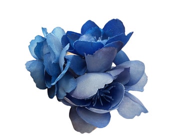 Cute 3” Blue Cherry Blossom Hair Flower Clip