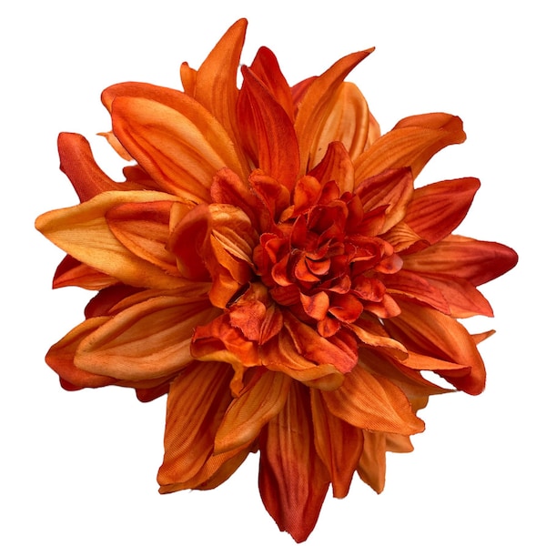 Large Orange Dahlia Hair Flower Clip and Pin