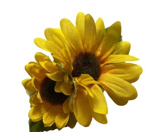 Double Sunflower Hair Flower Clip