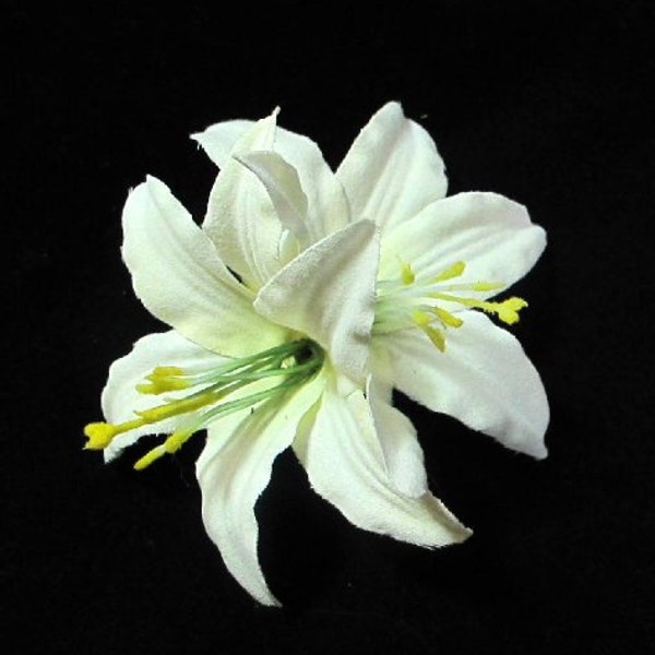 Double Lily Hair Flower Clip - Ivory Hairflowers