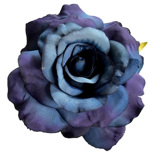 Navy Blue Midnight Rose Hair Flower Clip