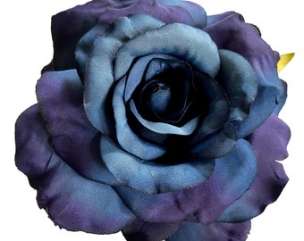 Navy Blue Midnight Rose Hair Flower Clip