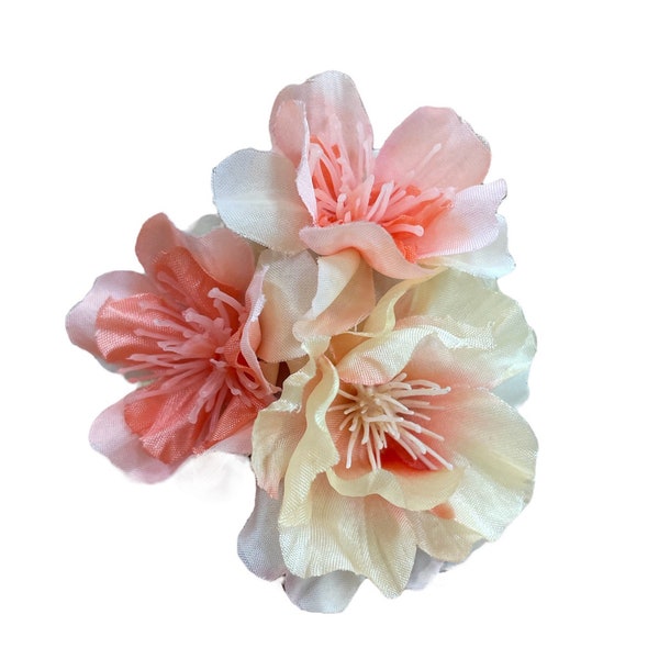 Cute 3” Pink Cherry Blossom Hair Flower Clip