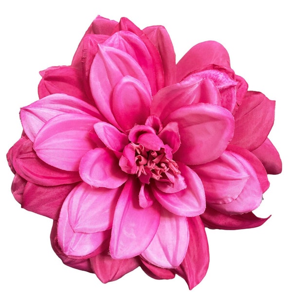 Large Pink Dahila Hair Flower Clip and or Brooch Pin
