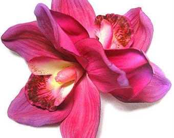 Große rosa Cymbidium Orchidee Haar Blume Clip