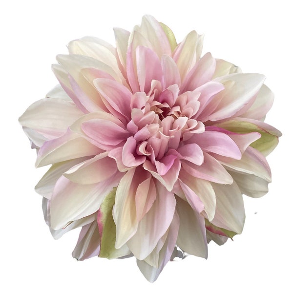 Stunning Cream and Pink Dahlia HairFlower Clip and/or Brooch Pin