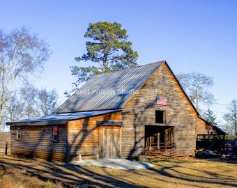 Arte impresión o lienzo foto rural, viejo, granero, país de la granja, tren, tractor, camión, gas, caballo, vaca, flor, decoración de la casa de campo, rústico,