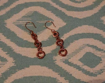 Rosette chain earrings