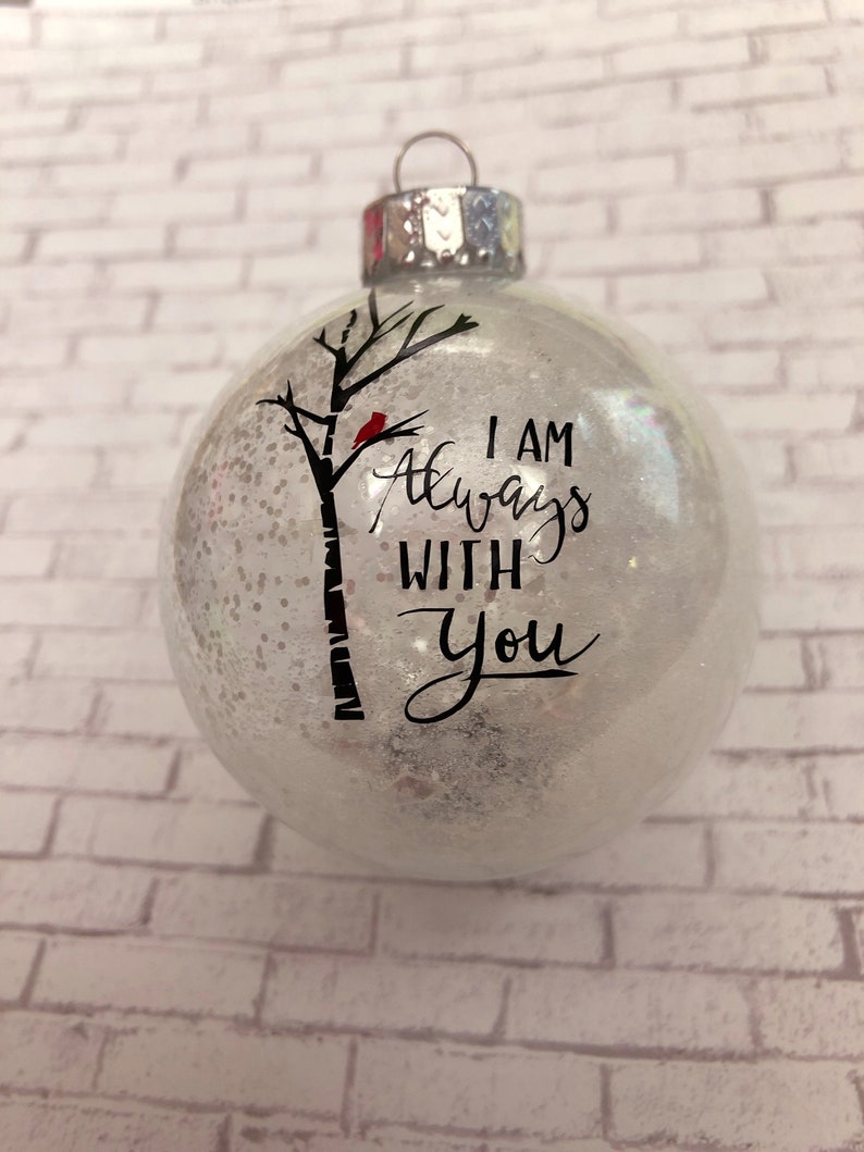 I Am Always With You Ornament With Cardinal Birch Trees Glass Etsy