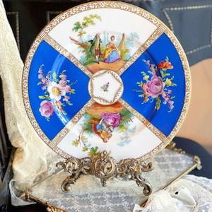 Plato antiguo raro de porcelana alemana de Dresde