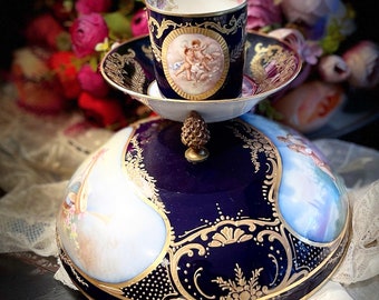 avril フランスアンティーク ティーカップ＆ソーサー 花柄 セーヴル磁器ティーカップ＆ソーサー 花 1765年 フランス パリ ルイ16