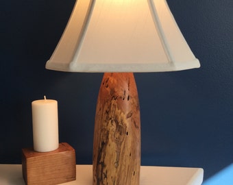 turned wood lamp etsy