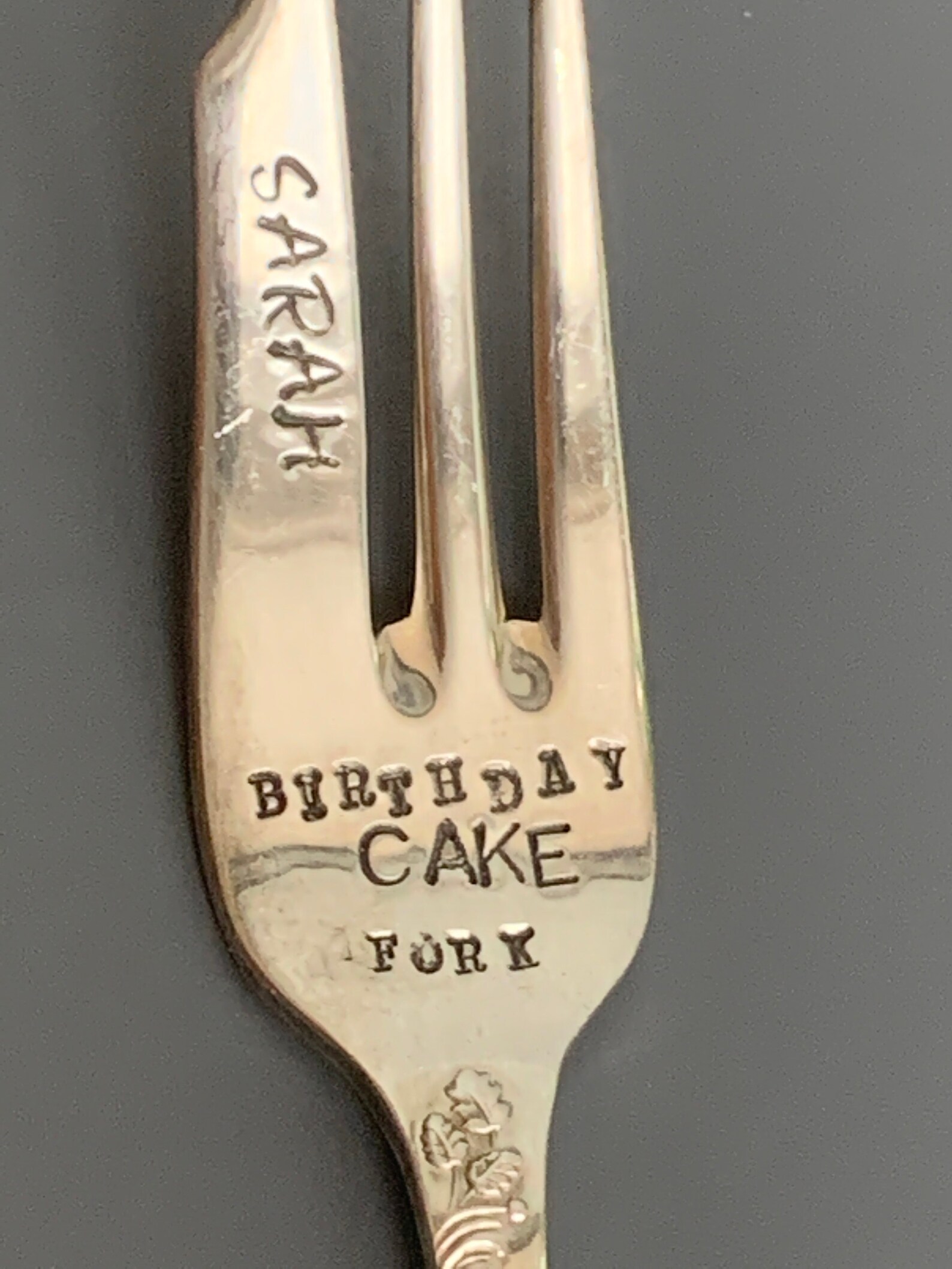 Birthday Cake Cutlery Gift Hand Stamped Silver Plated Keepsake Etsy UK