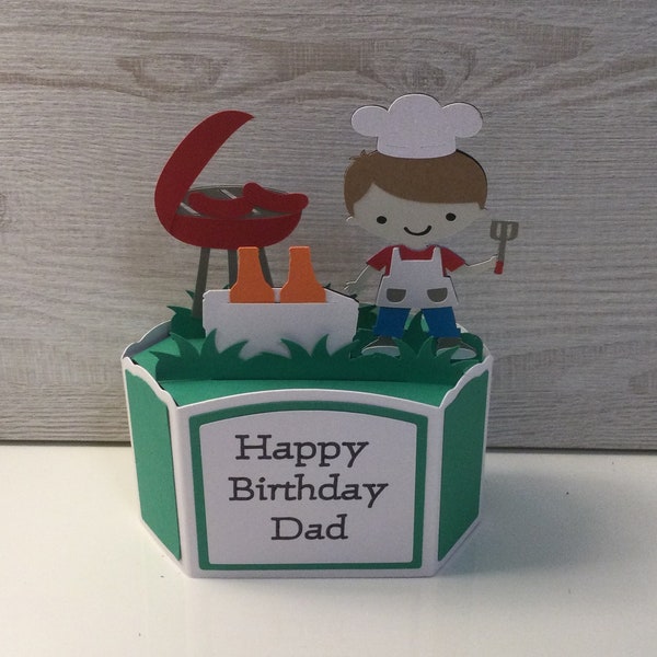 BBQ Grill Card, Pop up Box Card,  Happy Birthday Dad | Son | Brother | Grandad | Happy Father’s Day