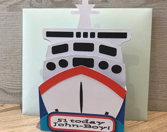 Cruise Ship Personalised Handmade Box Card / Happy Birthday Dad / Happy Anniversary / Son / Brother / Father’s Day / holiday of a lifetime